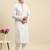 Sanwara Men's White Printed Long Sleeve Cotton Elegant Kurta