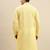 Sanwara Men's Light Yellow chickenkari Long Sleeve Cotton Designer Kurta