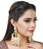 22KT Gold Plated Kundan Chandbali Earring