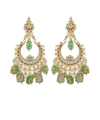 22KT Gold Plated Kundan Chandbali Earring 3
