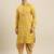 Sanwara Men's Yellow Woven Long Sleeve Art Silk Elegant Kurta with Cawl Pant