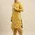 Sanwara Men's Yellow Woven Long Sleeve Art Silk Elegant Kurta with Cawl Pant