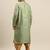 Sanwara Men's Green Woven Long Sleeve Art Silk Elegant Kurta with Cawl Pant