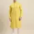 Sanwara Men's Yellow chickenkari Long Sleeve Cotton Designer Kurta with Pyjama