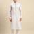 Sanwara Men's White Printed Long Sleeve Cotton Elegant Kurta with Pyjama