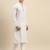 Sanwara Men's White Printed Long Sleeve Cotton Elegant Kurta with Pyjama