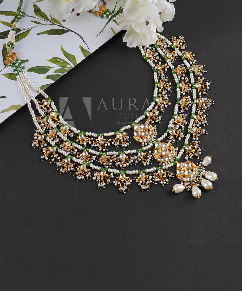 22KT Gold Plated 3 Layered Rani Haar