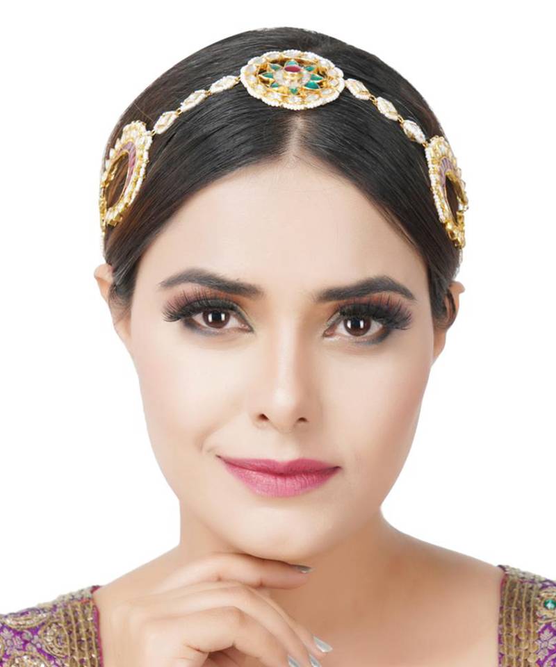 Kundan Gold Plated Head Band 22KT Gold Plated