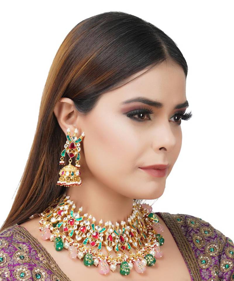Kundan Necklace Set 22KT Gold Plated