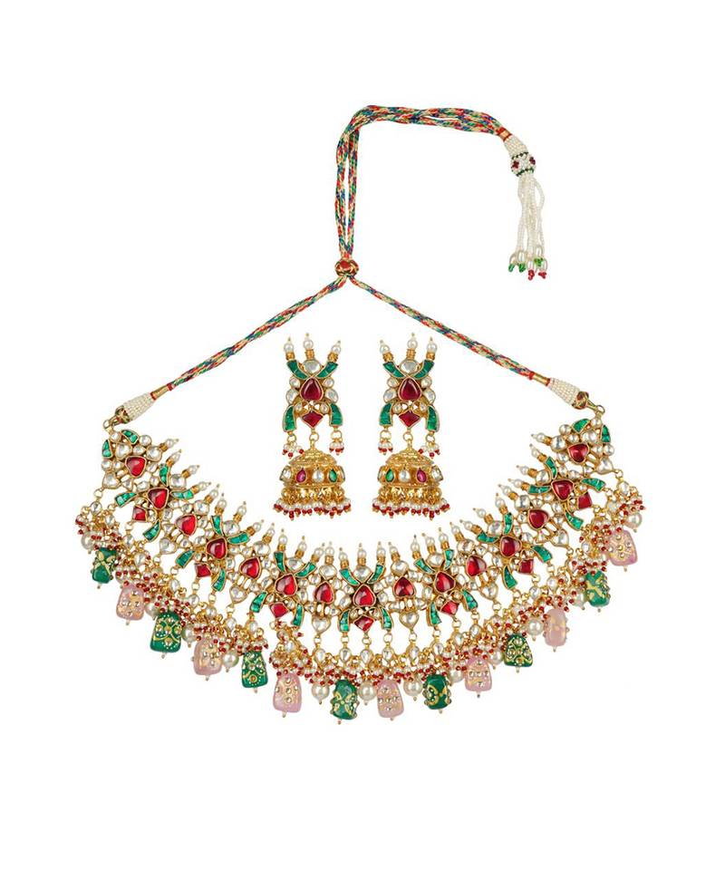 Kundan Necklace Set 22KT Gold Plated