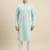 Sanwara Men's Sea Green chickenkari Long Sleeve Cotton Designer Kurta with Pyjama