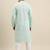 Sanwara Men's Sea Green chickenkari Long Sleeve Cotton Designer Kurta with Pyjama