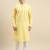 Sanwara Men's Light Yellow chickenkari Long Sleeve Cotton Designer Kurta with Pyjama