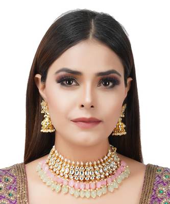 Kundan Necklace Set 22KT Gold Plated 1