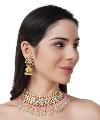 Kundan Necklace Set 22KT Gold Plated 2