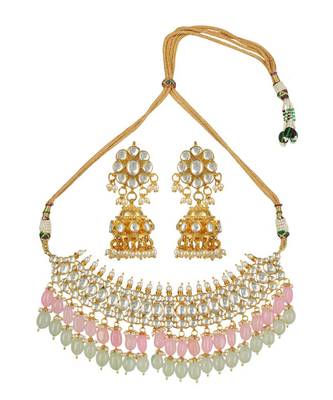 Kundan Necklace Set 22KT Gold Plated 4