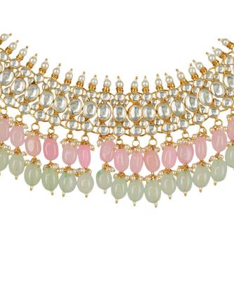 Kundan Necklace Set 22KT Gold Plated 7