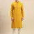 Sanwara Men's Mustard chickenkari Long Sleeve Cotton Designer Kurta with Pyjama