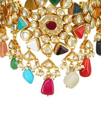 Kundan Necklace Set 22KT Gold Plated 4