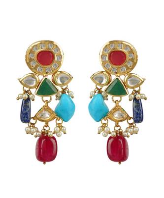 Kundan Necklace Set 22KT Gold Plated 5
