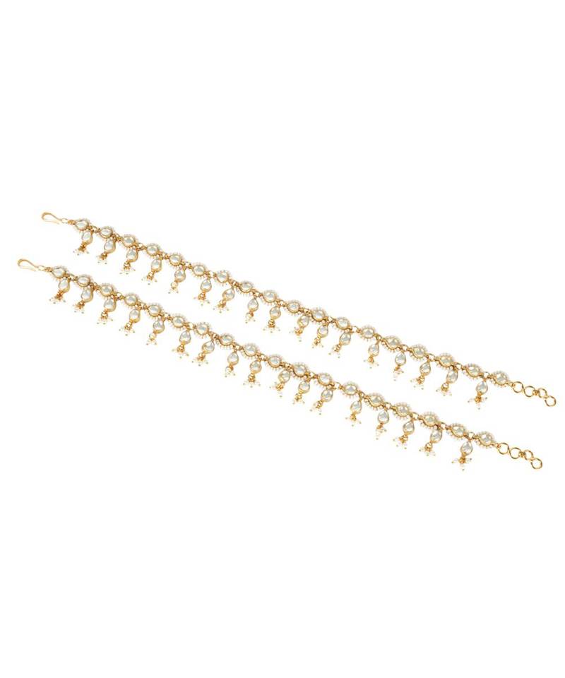 22KT Gold Plated Kundan Anklet
