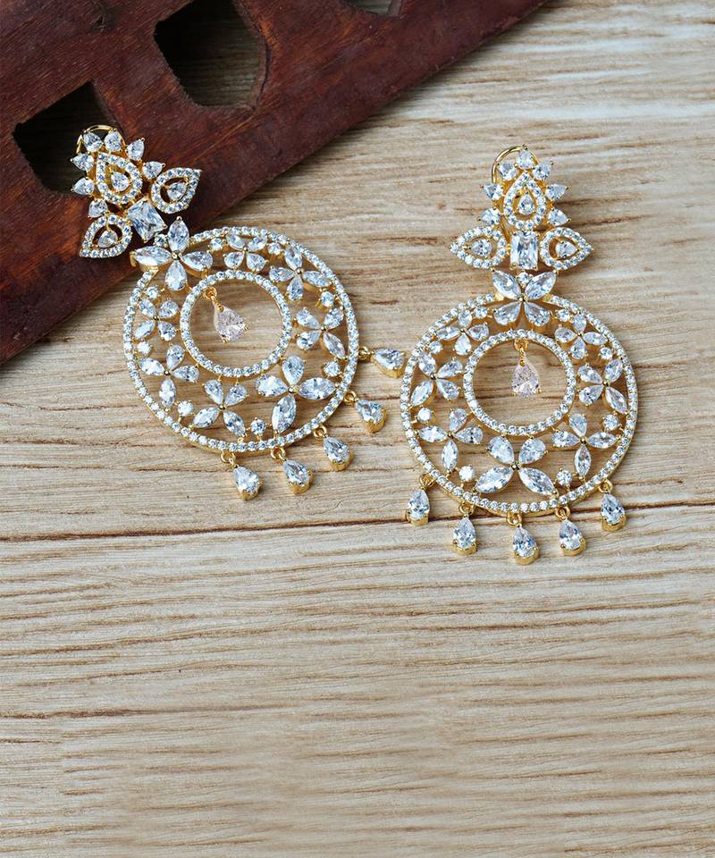 Rhodium Plated Diamonte Earring Set