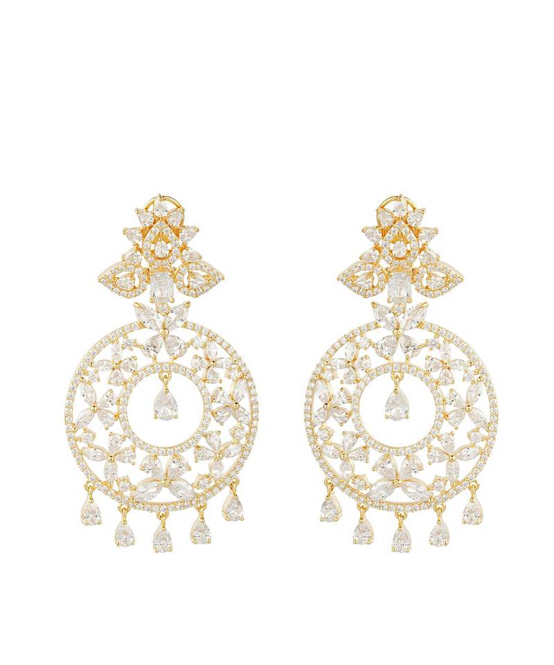 Rhodium Plated Diamonte Earring Set