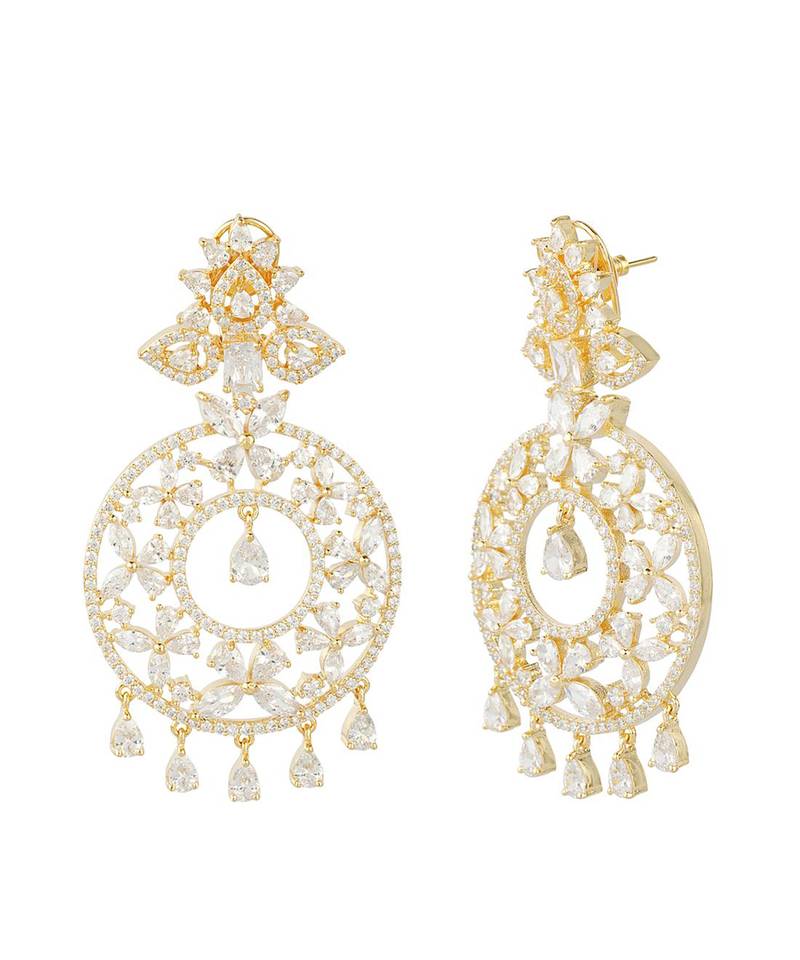 Rhodium Plated Diamonte Earring Set