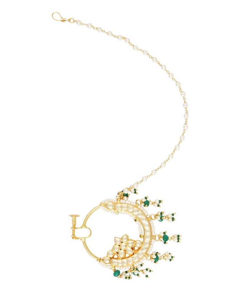 22KT Gold Plated Kundan Nath