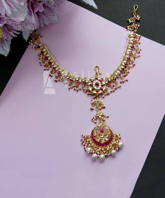 22KT Gold Plated Kundan Mathapati 1