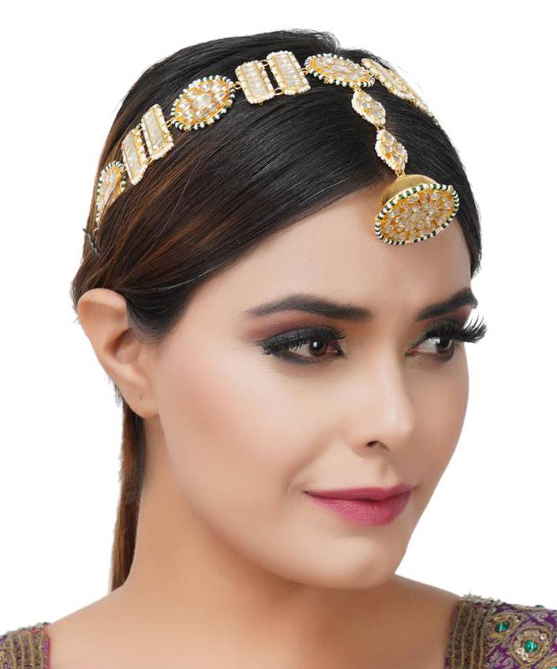 22KT Gold Plated Kundan Mathapati