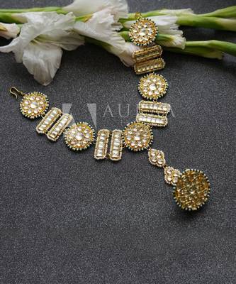22KT Gold Plated Kundan Mathapati 3