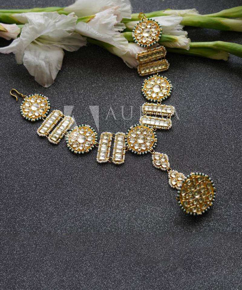 22KT Gold Plated Kundan Mathapati