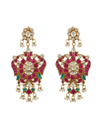 Kundan Necklace Set 22KT Gold Plated 6