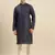 Sanwara Men's Blue Woven Long Sleeve Art Silk Elegant Kurta with Pyjama