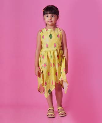 Watermelon Splash Handkerchief Hem Dress 1