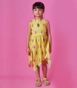 Watermelon Splash Handkerchief Hem Dress