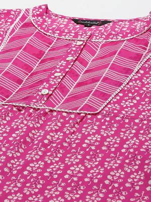 Pink printed cotton ethnic-kurtis 3