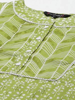 Green printed cotton ethnic-kurtis 3