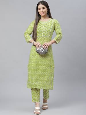 Green printed cotton ethnic-kurtis 5