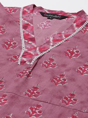 Magenta printed cotton ethnic-kurtis 3