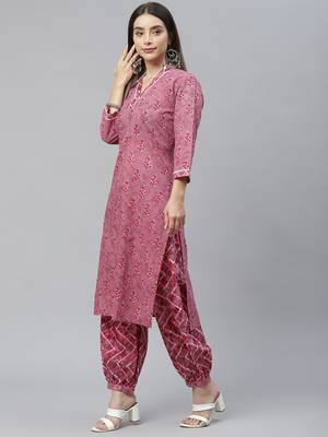 Magenta printed cotton ethnic-kurtis 4