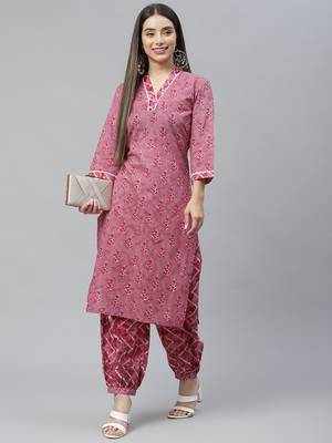 Magenta printed cotton ethnic-kurtis 5