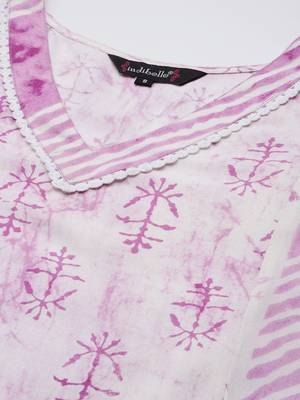 Purple printed viscose rayon long-dresses 2
