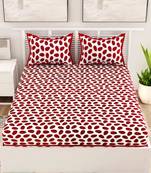 Rajasthani Maroon Color Printed 100% Cotton  Double Bedsheet