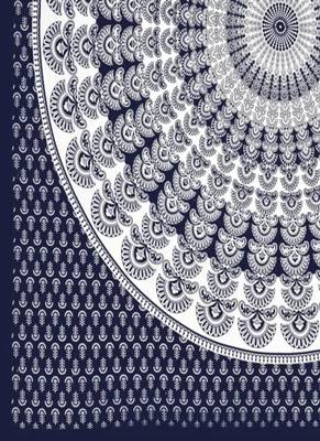 Jaipuri Blue Color Morpankhh Print 100% Cotton Double Bedsheet 3