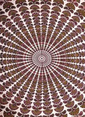 Jaipuri Peach Color Circle Print 100% Cotton Double Bedsheet 2