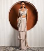 Pink Gray Violet Saree
