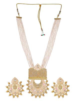Steorra Jewels Traditional Jaipuri Peach Necklace Set For Women 2