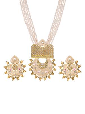 Steorra Jewels Traditional Jaipuri Peach Necklace Set For Women 3